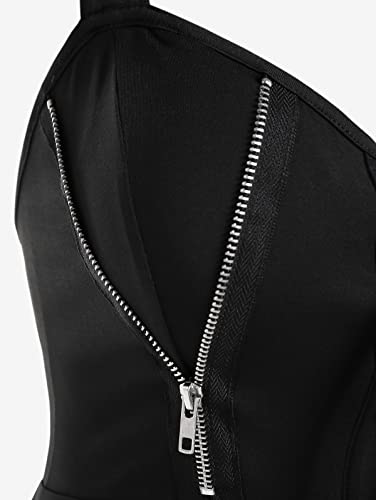 Black Lace Up Handkerchief Tank Top for Plus Size