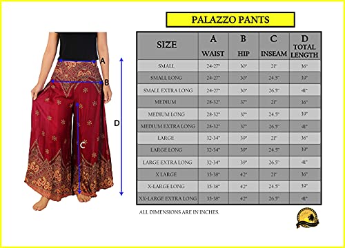 Black Peacock Flower Palazzo Pants for Goddesses