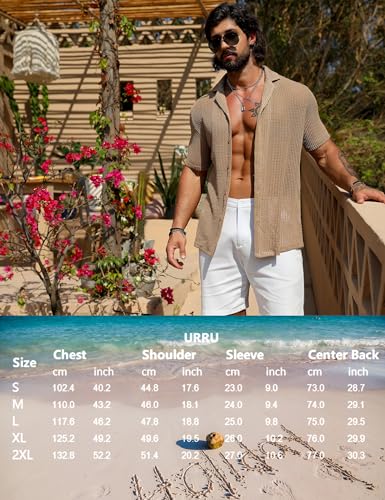 Stylish Men's Hawaiian Beach Shirt - Light Coffee