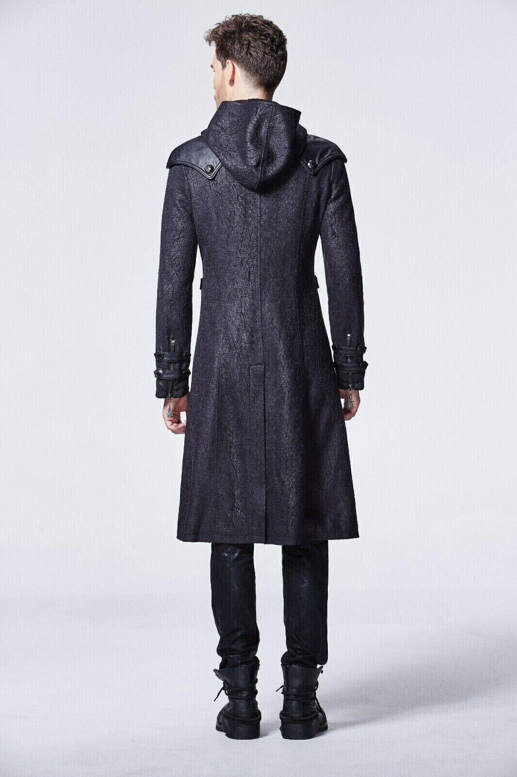 Assassin's Creed Hooded Military Gothic Black Brocade Coat