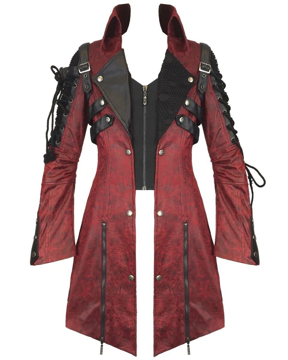 Goth Leather Studded Jacket Coat for Men Women