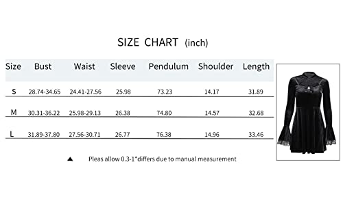 Gothic Vintage Black Mini Dress with High Waist