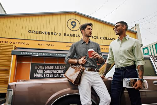 Gothic Black Linen Button Down Men's Shirt