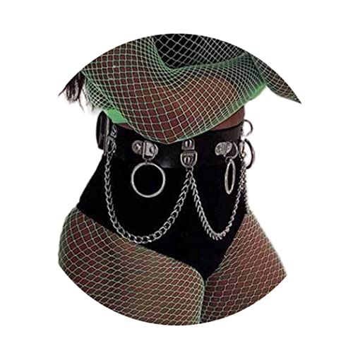 Gothic Leather Waist Chain Belt for Women - Black