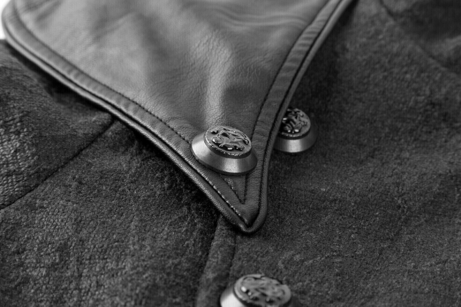 Assassin's Creed Hooded Military Gothic Black Brocade Coat