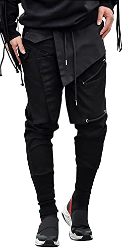 MOKEWEN Men's Gothic Techwear Cargo Pants Black S-5XL