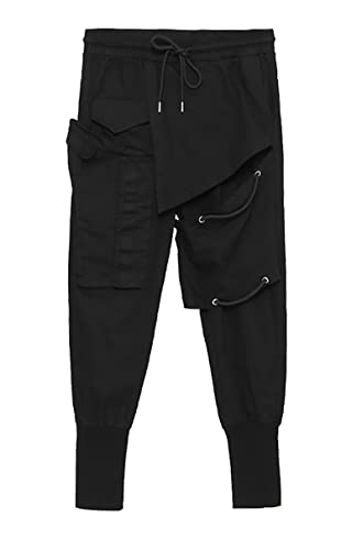 MOKEWEN Men's Gothic Techwear Cargo Pants Black S-5XL