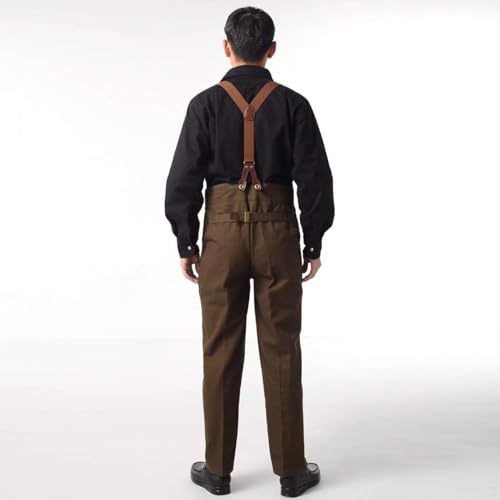 Mens Victorian Steampunk Gothic Cosplay Pants Olive Green