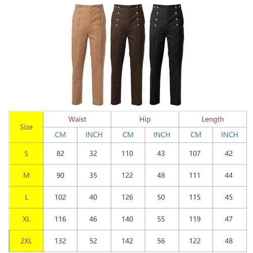 Mens Victorian Steampunk Gothic Cosplay Pants Olive Green