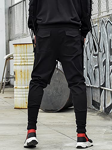 MOKEWEN Men's Gothic Techwear Cargo Pants Black S-5XL