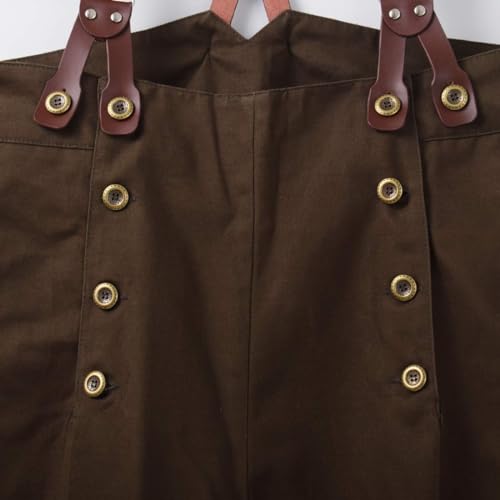 Mens Victorian Steampunk Gothic Cosplay Pants Olive Green