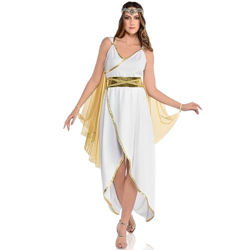 White and Gold Greek Goddess Dress