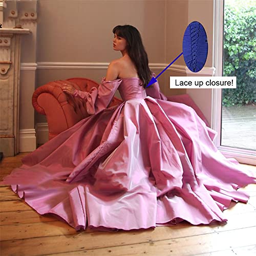 Teal Satin Princess Ball Gown for Women