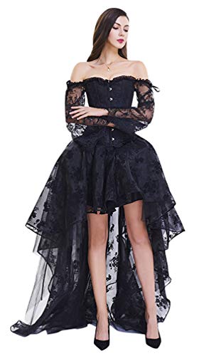 Steampunk Victorian Off Shoulder Corset Top & Skirt