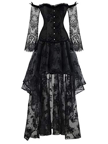 Steampunk Victorian Off Shoulder Corset Top & Skirt