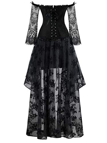 Steampunk Victorian Off Shoulder Corset Top & Skirt