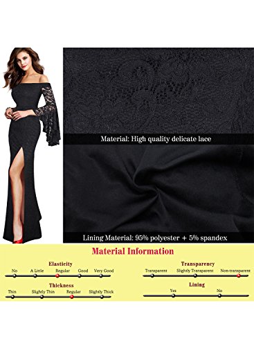 Floral Lace Off Shoulder Bell Sleeve Maxi Dress