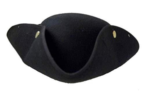 Jacobson Men's Black Tricorne Hat for Fantasy Fashion