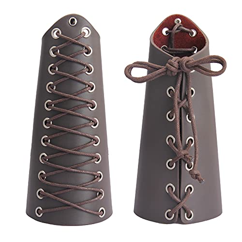 Leather Gauntlet Wristband Medieval Bracers - Fantasy Fashion