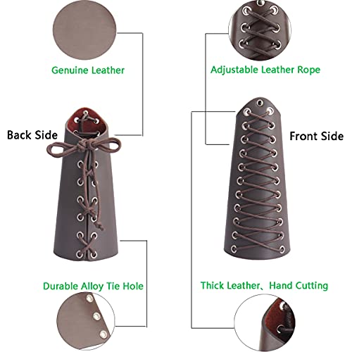 Leather Gauntlet Wristband Medieval Bracers - Fantasy Fashion