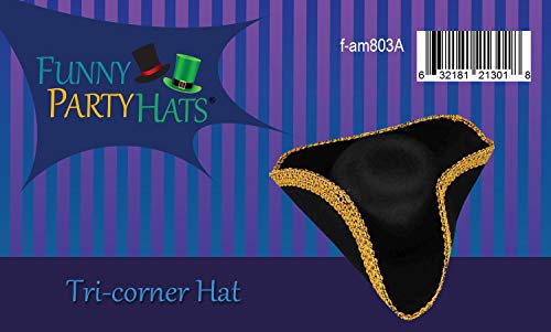 Colonial Style Tricorn Pirate Hat - Deluxe Quality