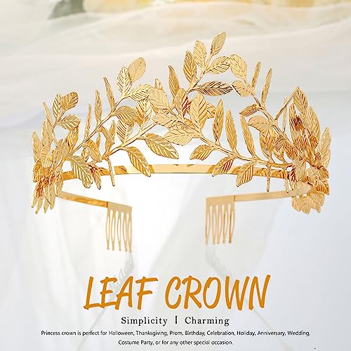 Gold Greek Goddess Leaf Wedding Tiara Headband