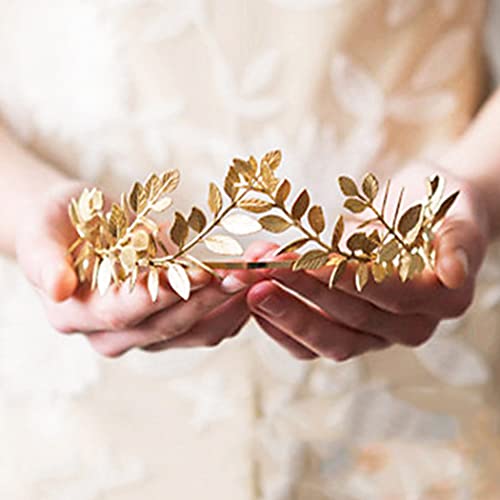 Gold Greek Goddess Leaf Wedding Tiara Headband
