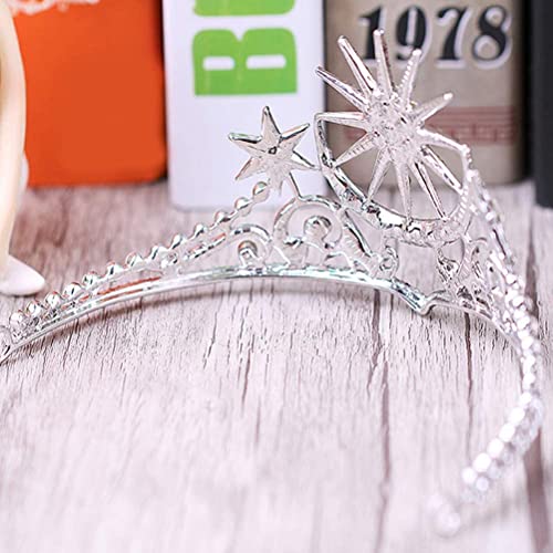 FRCOLOR Star Goddess Crown Moon Tiara Headpiece Silver