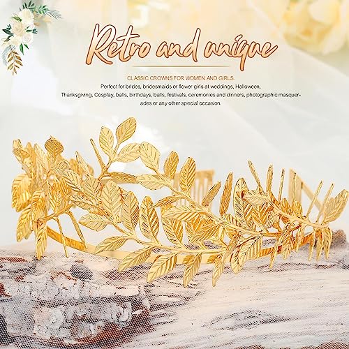 Gold Greek Goddess Leaf Wedding Tiara Headband