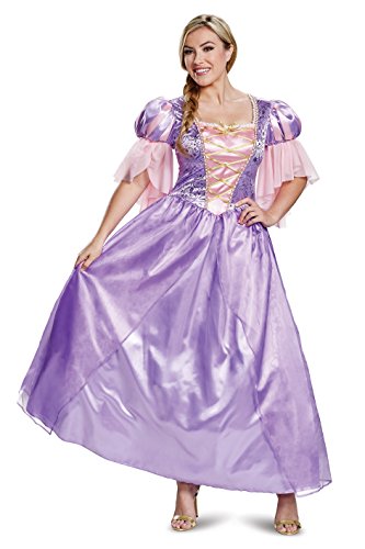 Rapunzel Deluxe Dress Adult Costume, Purple, Medium Size