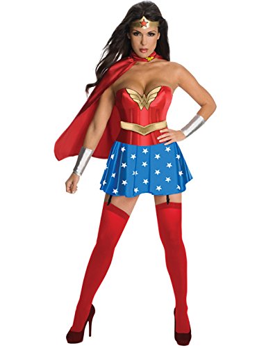 DC Comics Wonder Woman Corset Costume, Red, Medium