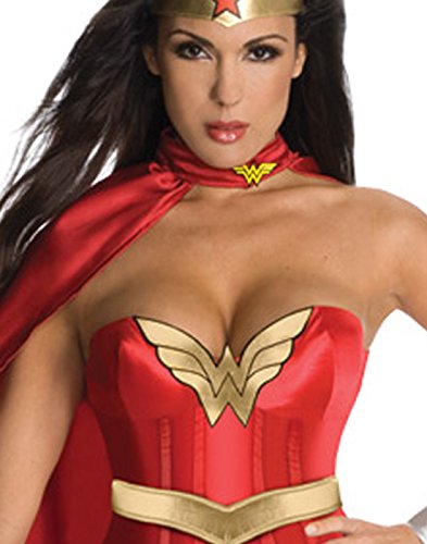 DC Comics Wonder Woman Corset Costume, Red, Medium