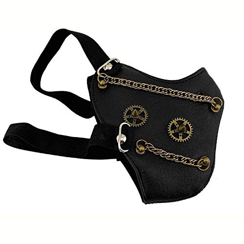 Steampunk Retro Gothic Leather Mask Halloween Cosplay Gear Spike Mask