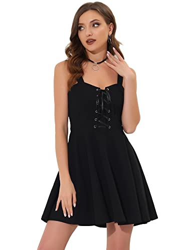 Gothic Halloween Steampunk Lace-Up Mini Cami Dress
