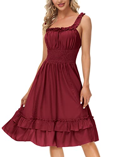Steampunk Victorian Ruffled High Low Dress - Wine