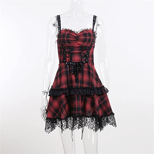 Goth Punk Lace Patchwork Mini Dress