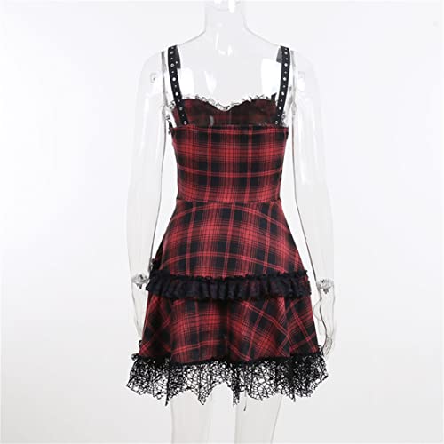 Goth Punk Lace Patchwork Mini Dress