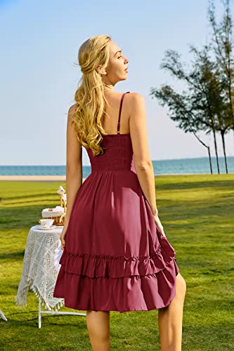Steampunk Victorian Ruffled High Low Dress - Wine