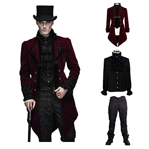 Men's Victorian Gothic 3-Piece Suit Set Black