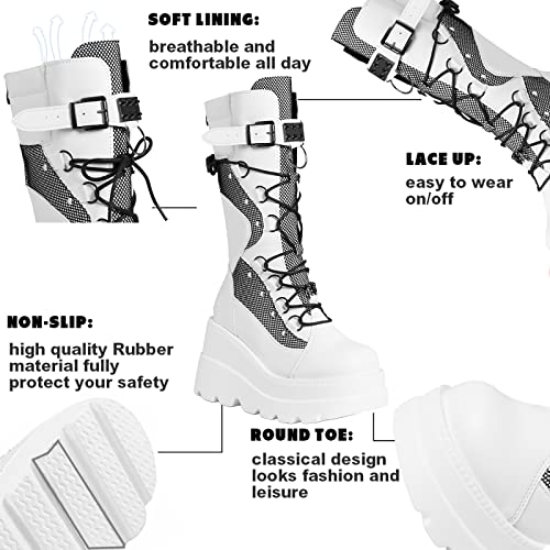Platform Goth Boots, White