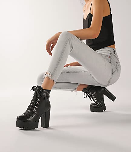 Susanny Platform Heel Boots in Black - Size 9.5