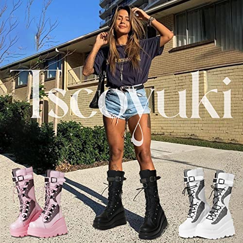 Platform Goth Boots, White