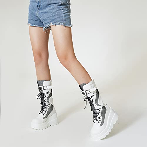 Platform Goth Boots, White