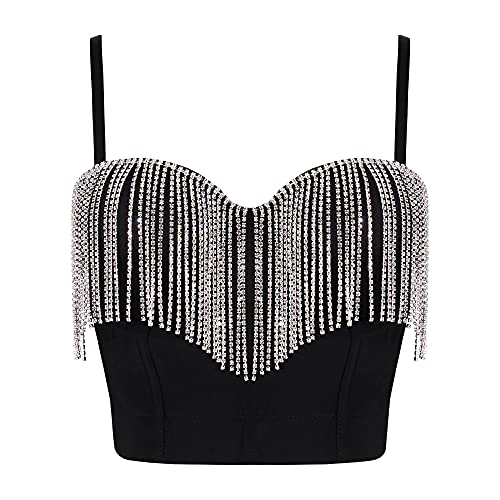Erinaco Bright Diamonds Tank Top with Tassel & Beads