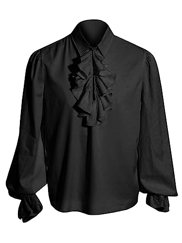 Men's Pirate Vampire Steampunk Gothic Ruffled Shirt