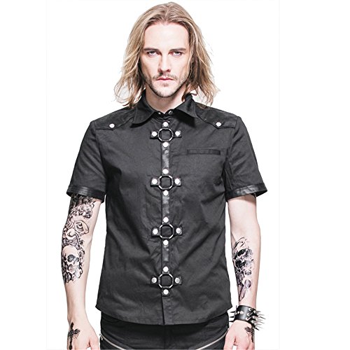 Gothic Cross Design Steampunk Men's Slate Shirt (XL)