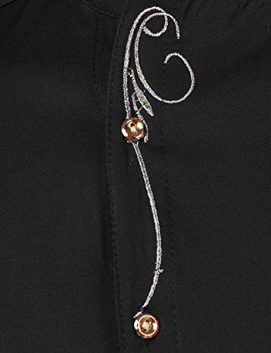 Men's Irregular Hem Slim Fit Mandarin Collar Shirt