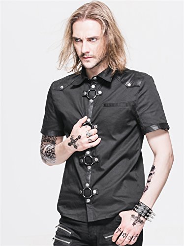 Gothic Cross Design Steampunk Men's Slate Shirt (XL)