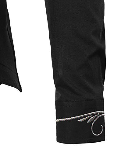 Men's Irregular Hem Slim Fit Mandarin Collar Shirt