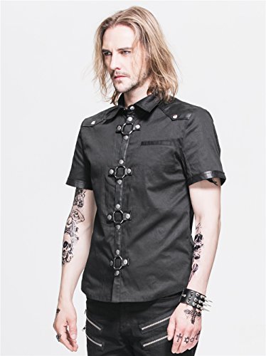 Gothic Cross Design Steampunk Men's Slate Shirt (XL)